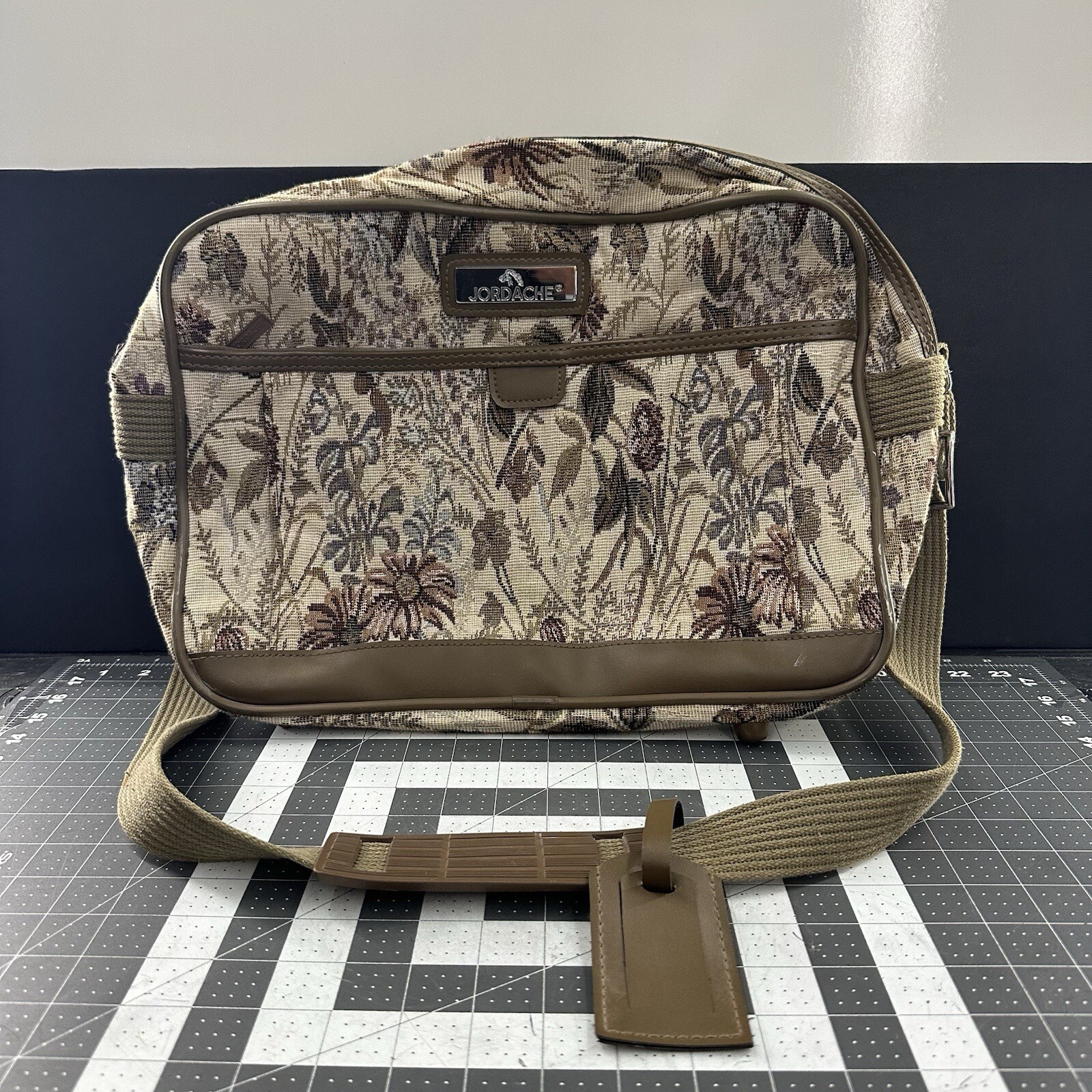 Vintage Jordache Floral Tapestry Overnight Travel Bag