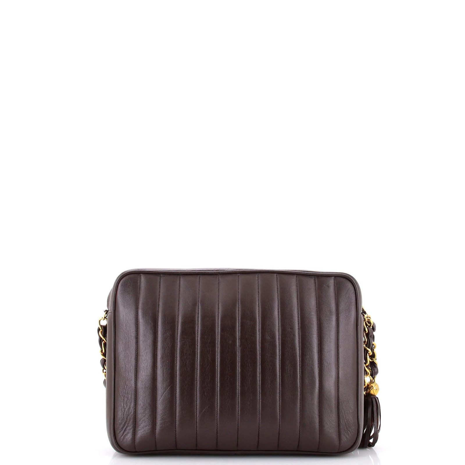 Chanel Vintage Front Pocket Camera Bag Vertical Quilt Lambskin Large