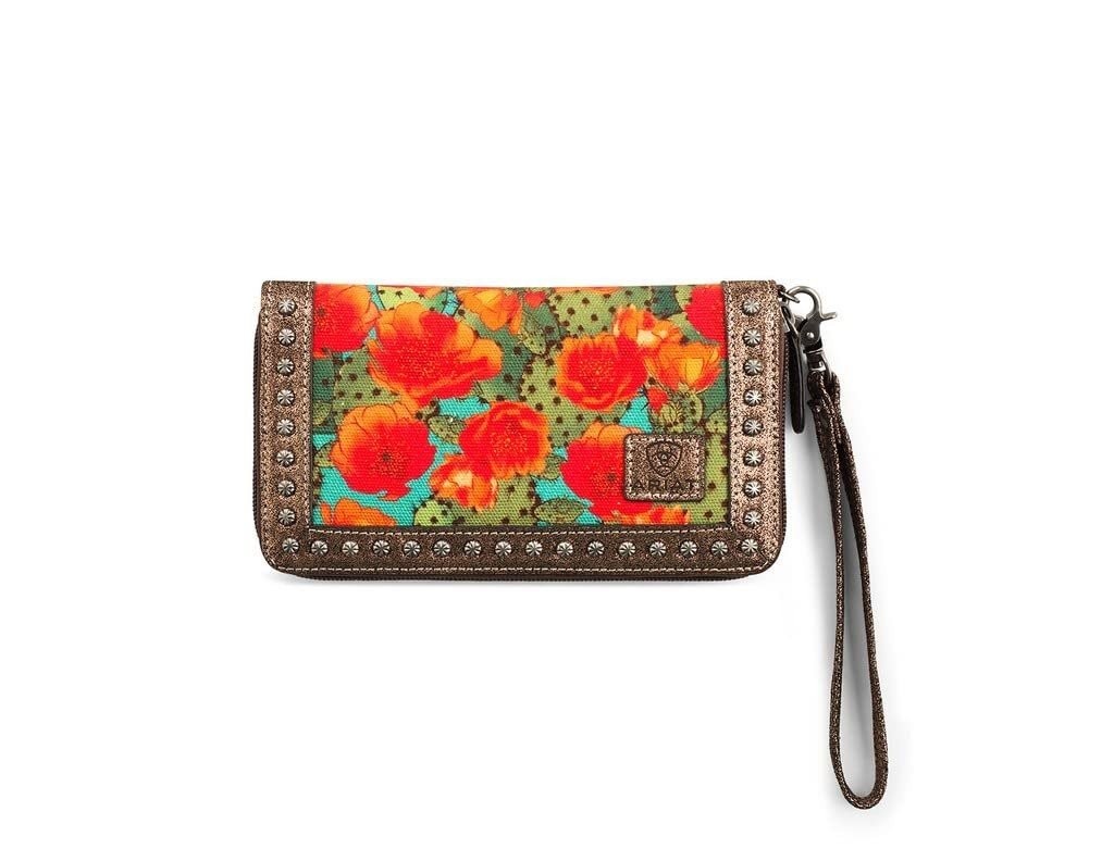 ARIAT Women’s Western Prickly Pear Cactus Clutch Wallet, Multicolored, One Size