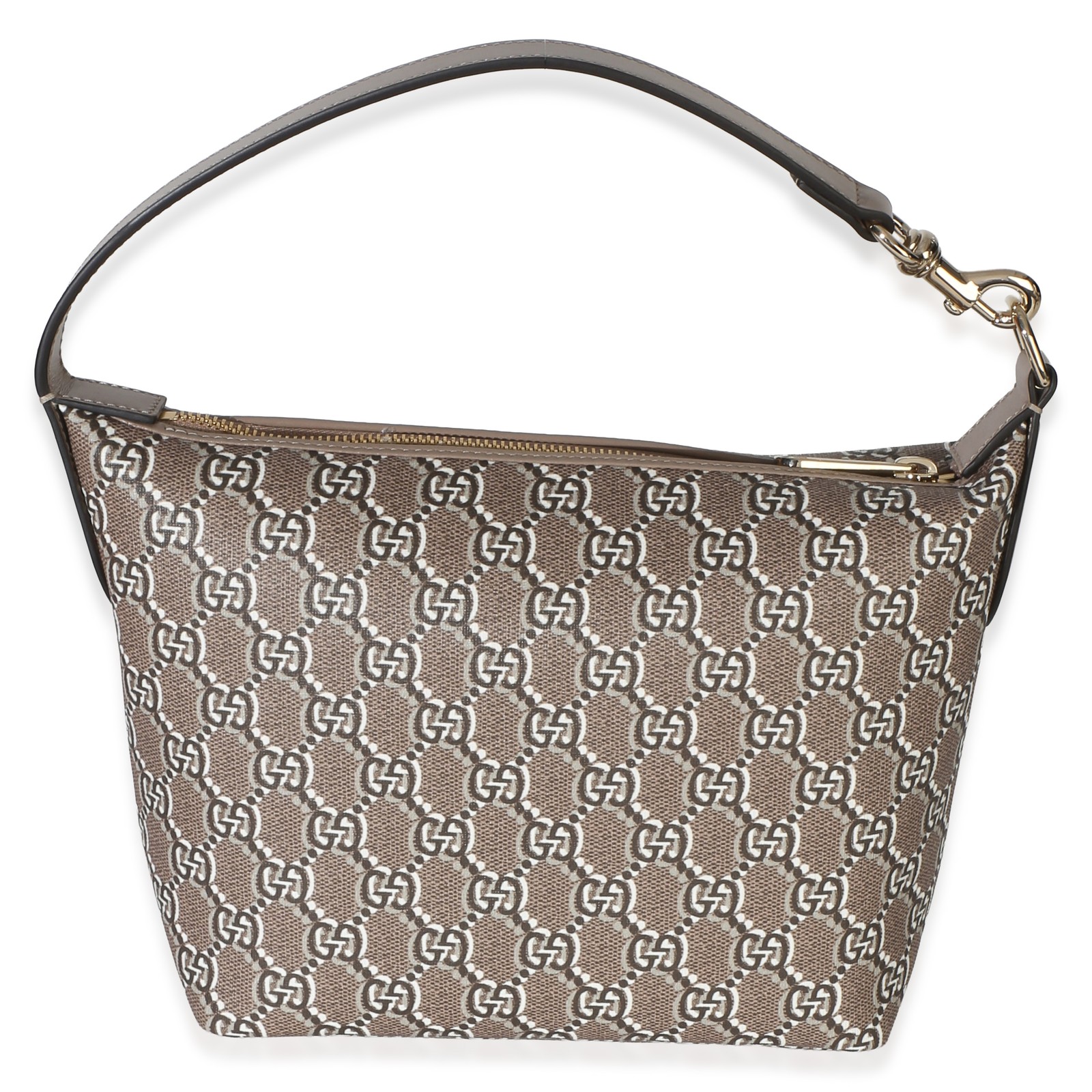 Gucci Taupe GG Shadow Monogram Canvas Super Mini Ophidia Hobo