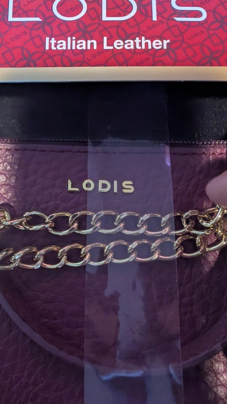 Lodis 5-in-1 Convertible Bag made of burgundy Italian pebbled leather