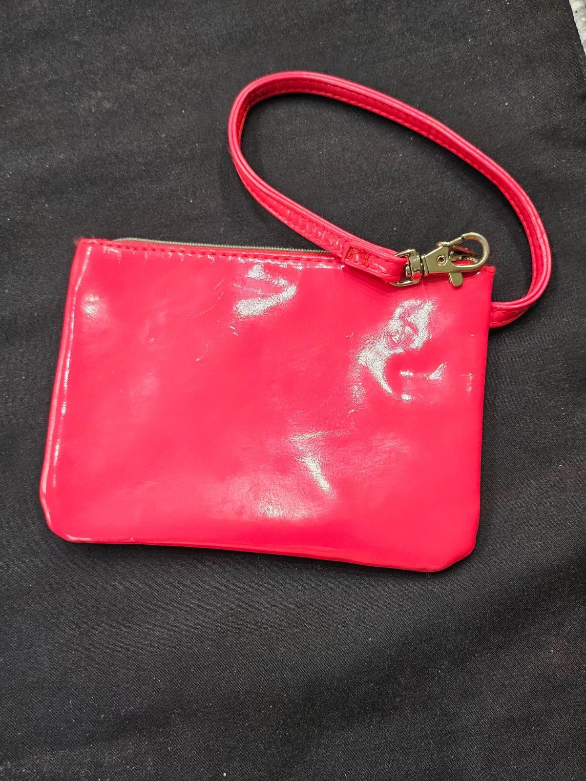 #36 Wristlet in Power Pink PVC shiny 6″x 4.5″