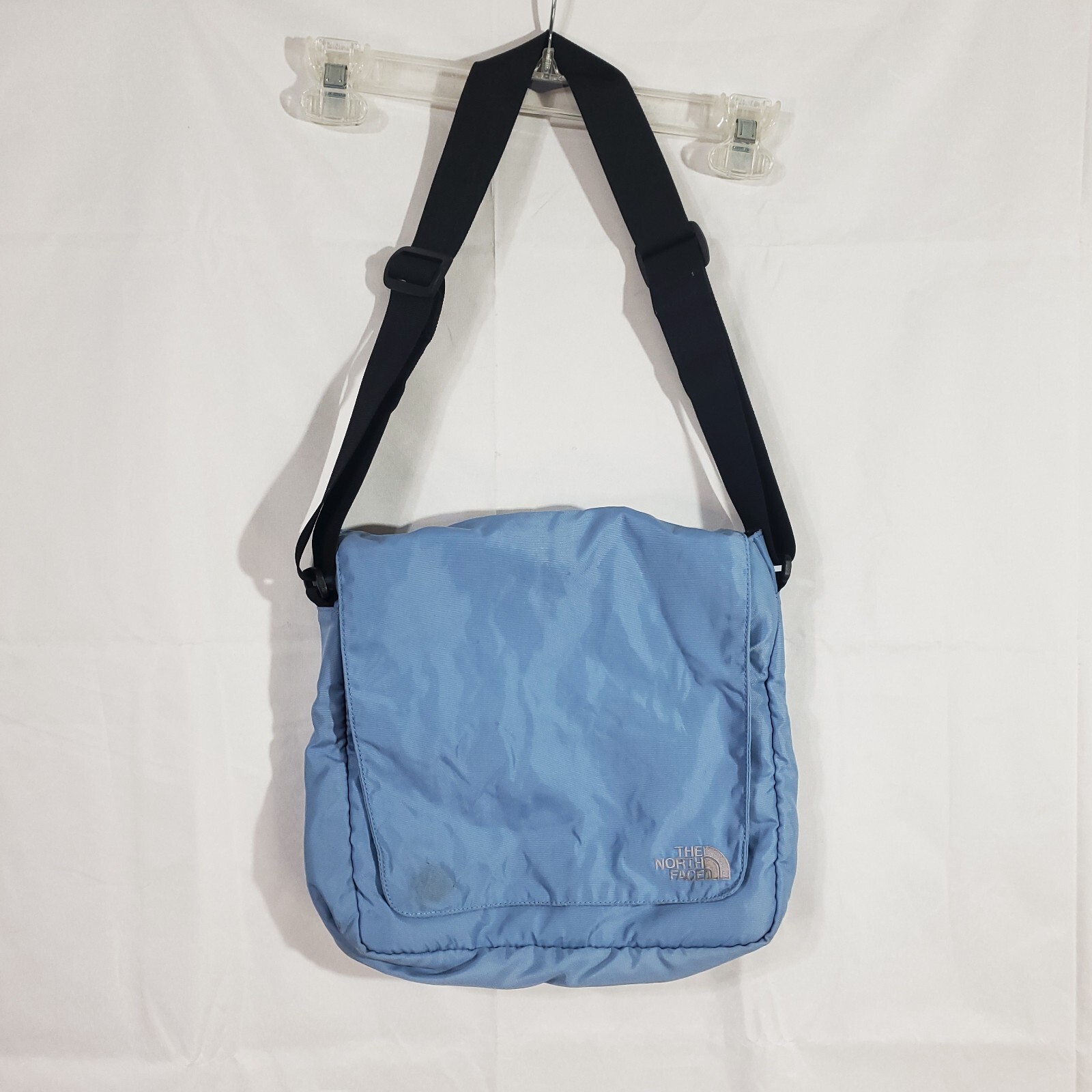 The North Face CrossBody Messenger Shoulder Bag Pockets Light Blue See Photos