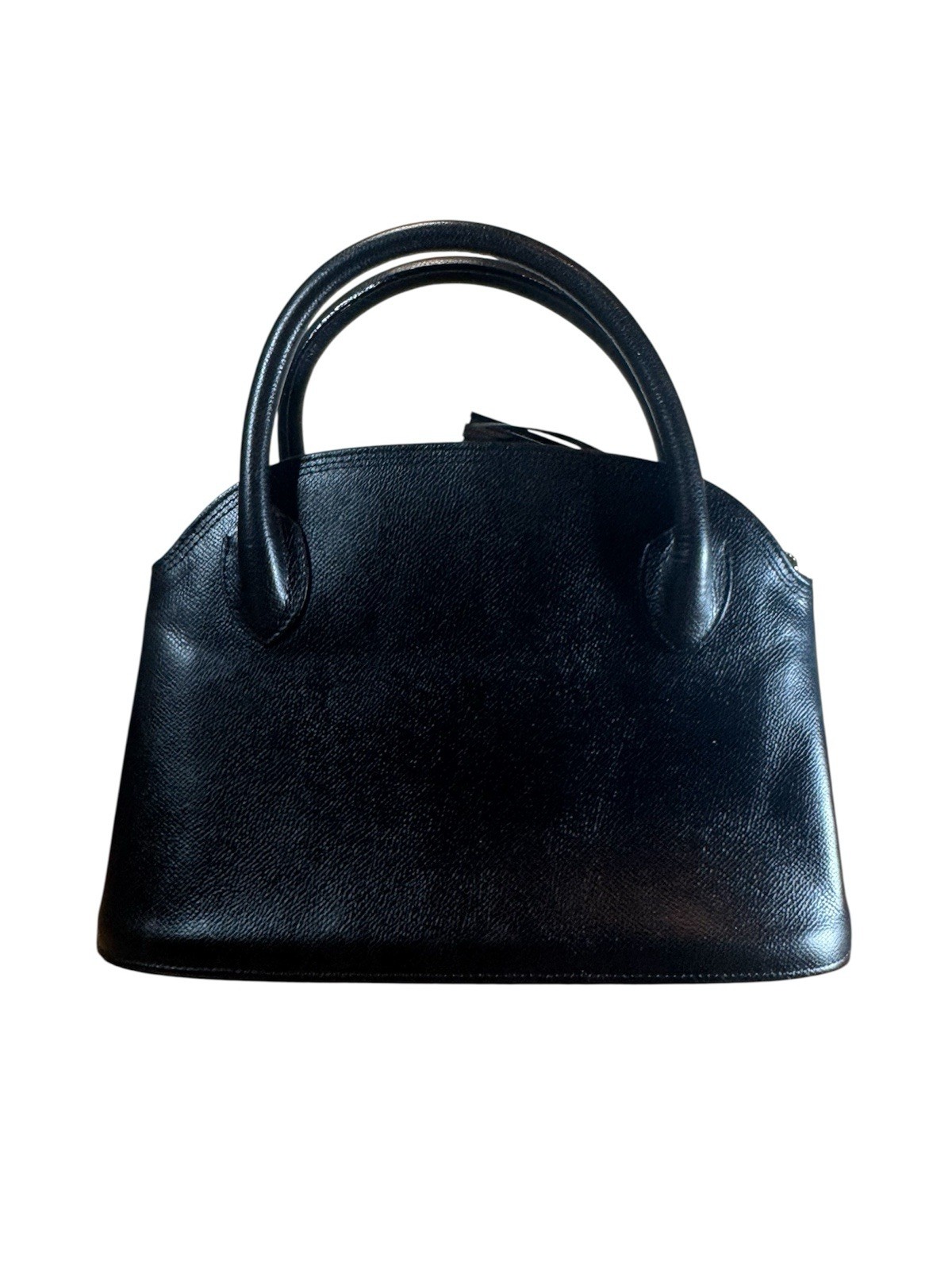 VALENTINO GARAVANI Black Saffiano Leather Dome Bowler Bag Top Handle Tote