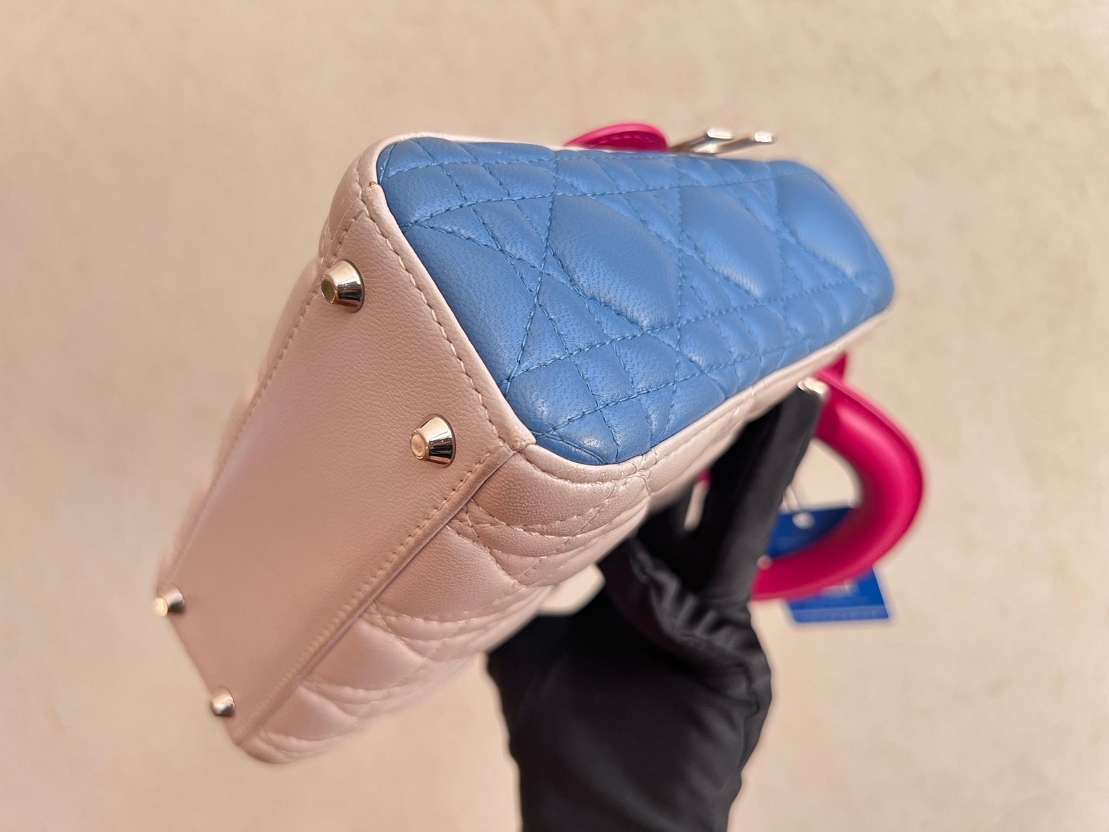 Dior Pre-Owned Authentic Backpack Colorblock Sheepskin Free Tracked Shipping