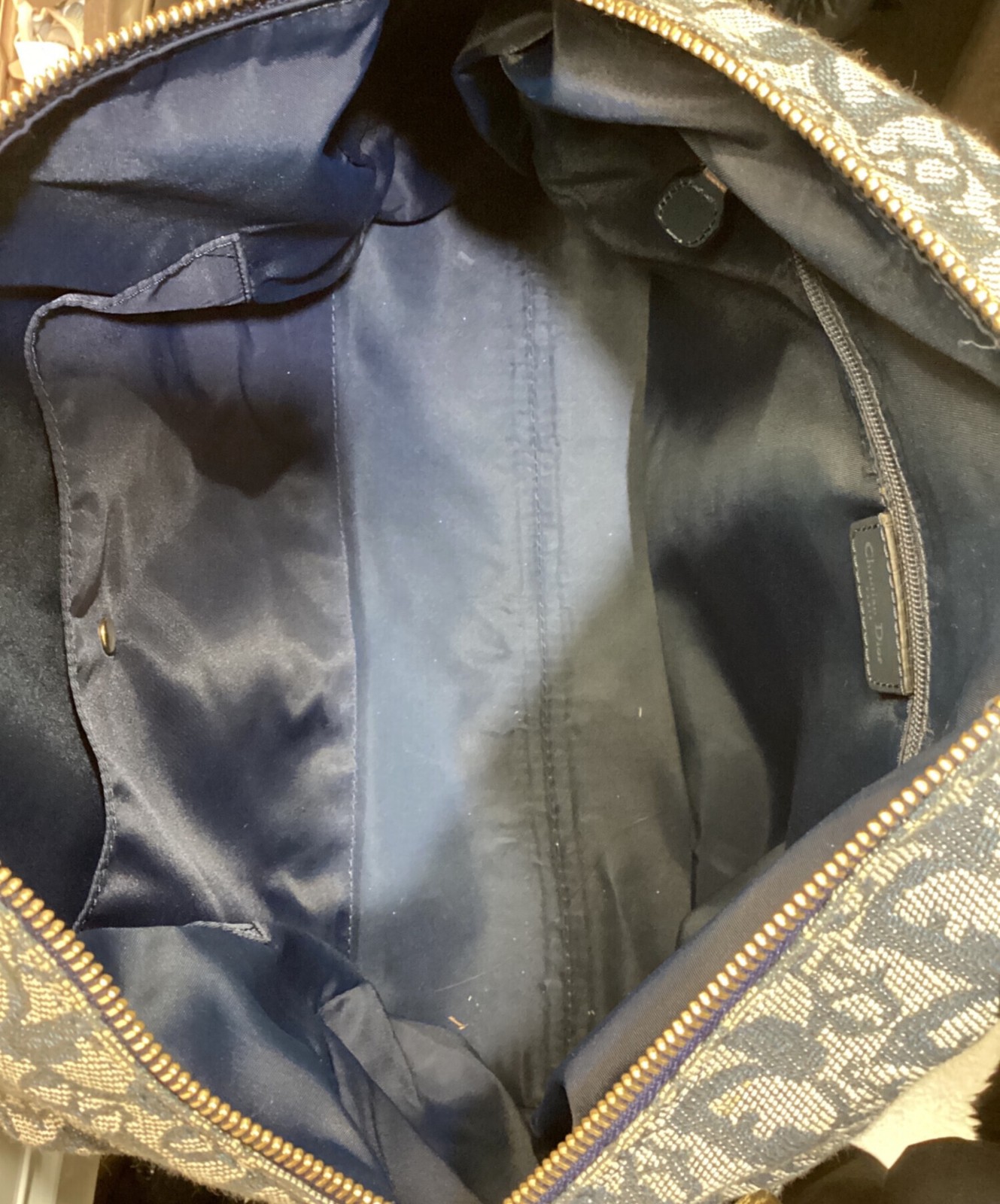 Christian Dior Trotter Navy Boston Bag #TFB2368