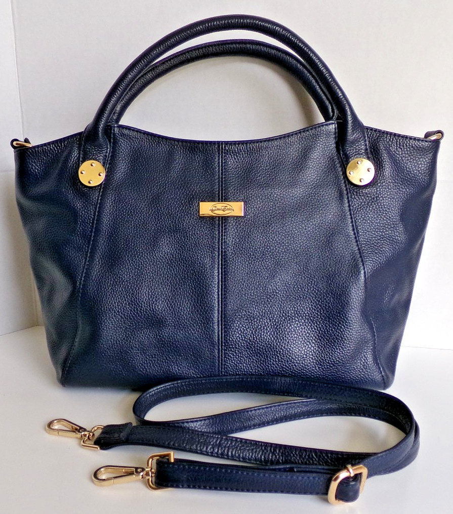 Onna Ehrlich Large Dark Blue Shoulder/Crossbody Geniune Leather Handbag 16″x 10″