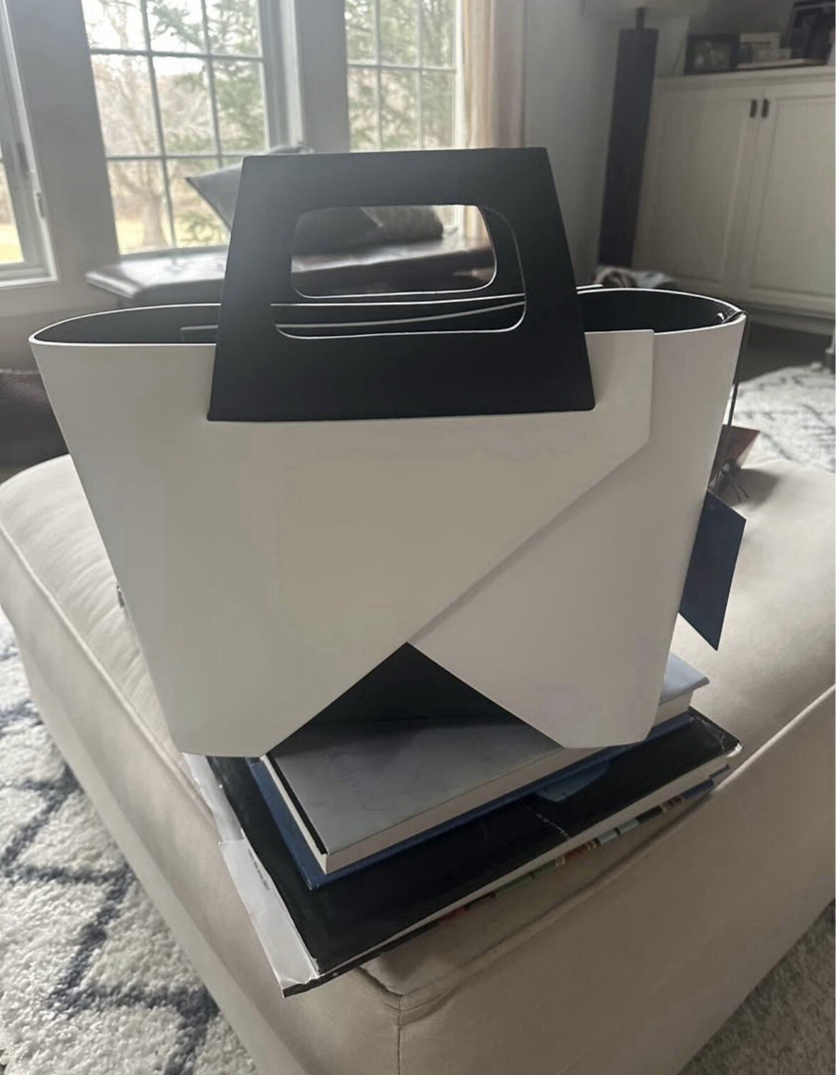 Vera Pelle Black And White Tote