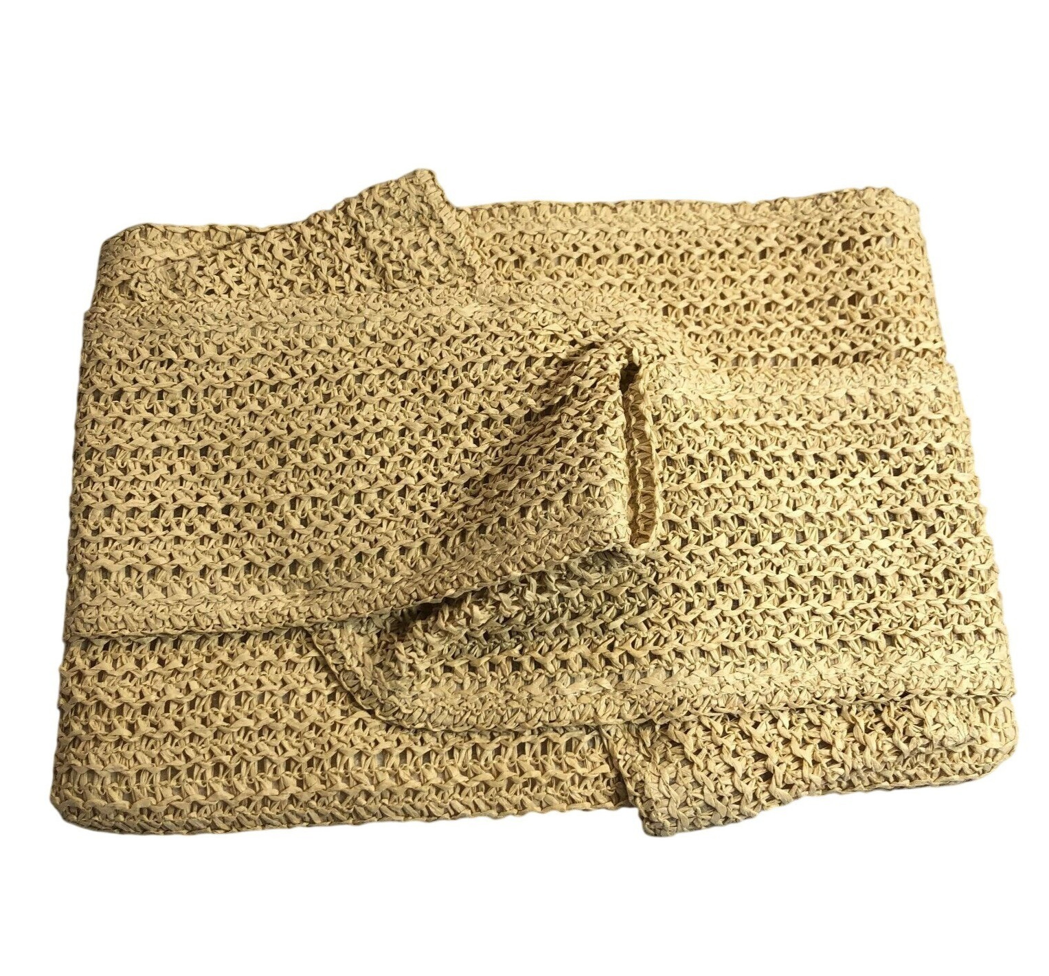 A New Day Women’s 100% Natural Paper Zip Closure Straw Clutch