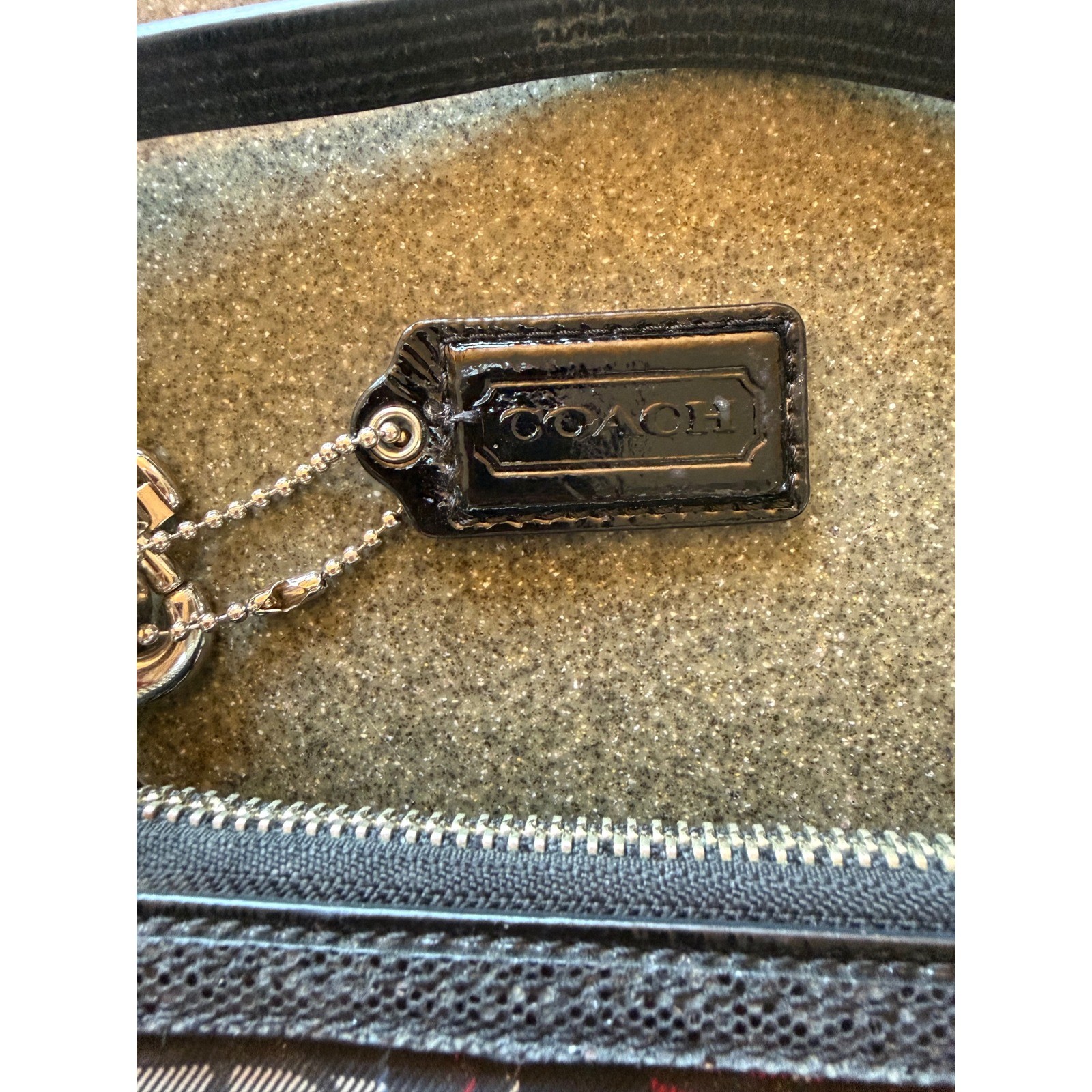 Coach Poppy Tartan Plaid Signature C Wristlet Red Blue Black Silver Bag