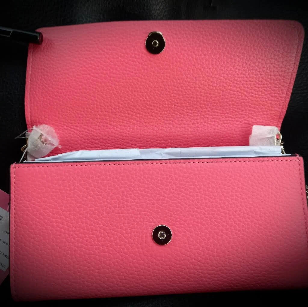 Kate Spade Roulette Top Handle Peach Leather Crossbody Chain PWR00383 NWT $198