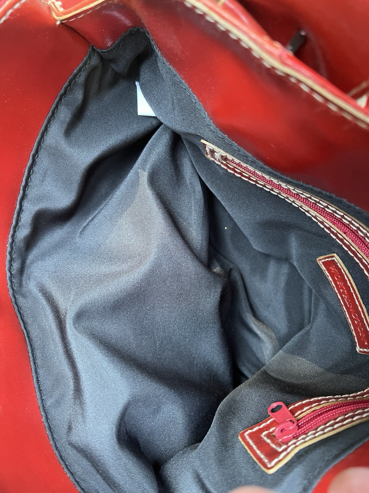Worthington Genuine Red Leather Handbag Purse 11”x5” Business Office Work Purse