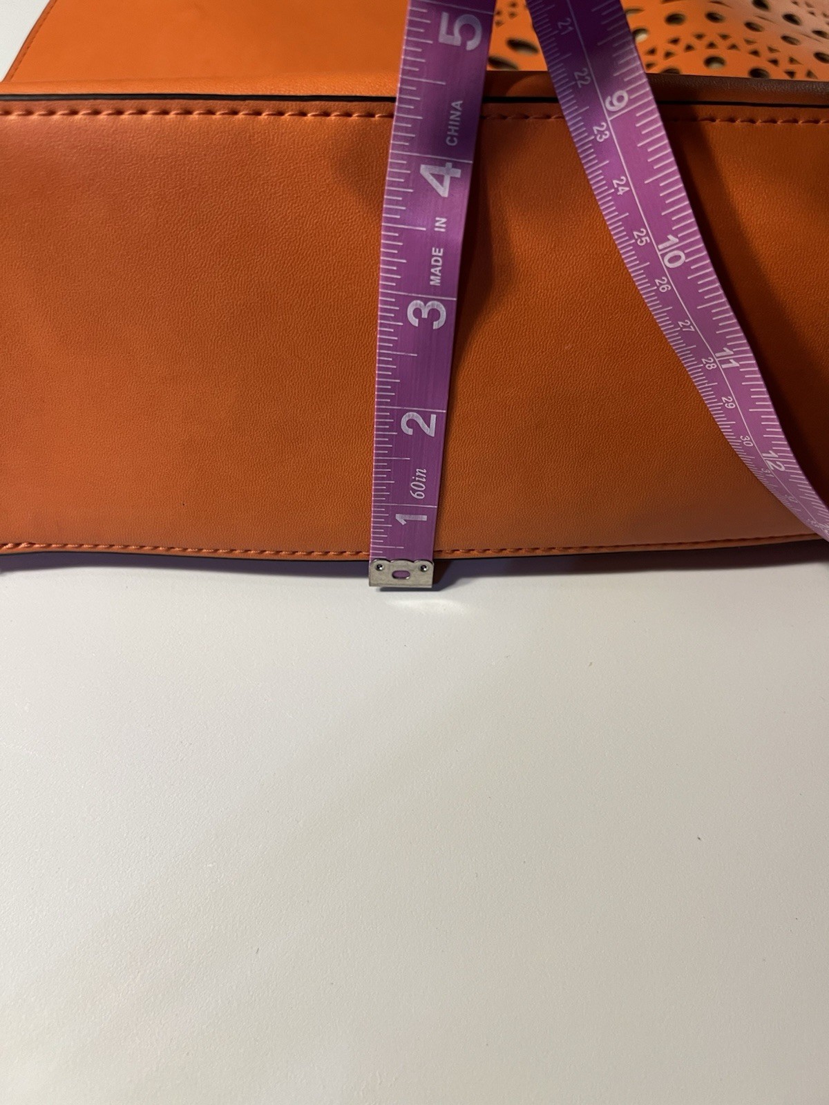 Preowned 2010 Neiman Marcus Bohemian Large Orange Tote Synthetic Leather Leather