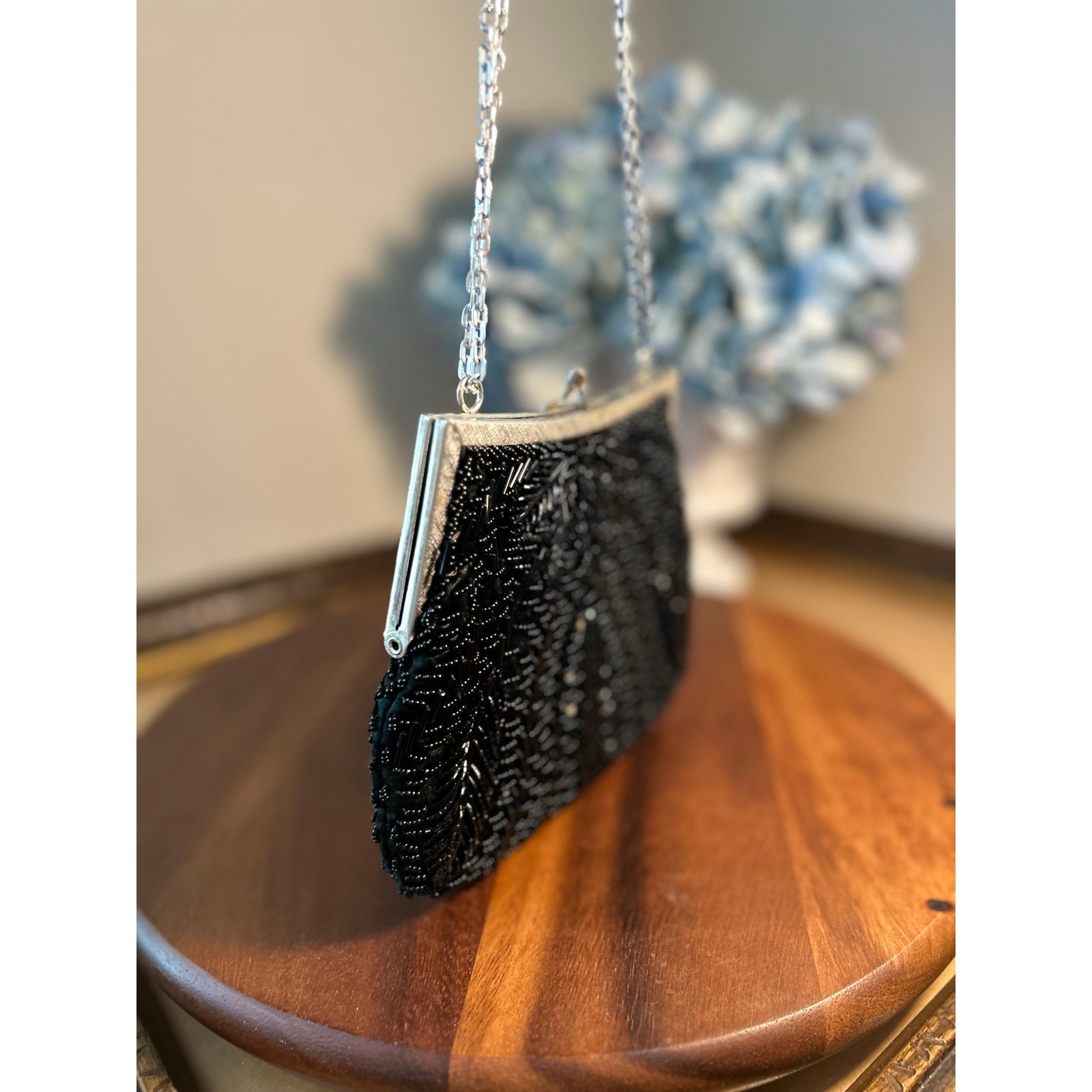 Beautiful Black Beaded Evening Bag