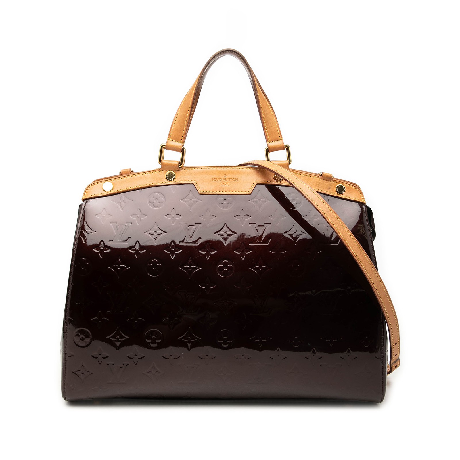 Louis Vuitton Monogram Vernis Brea GM Pre-Loved Satchel Plum