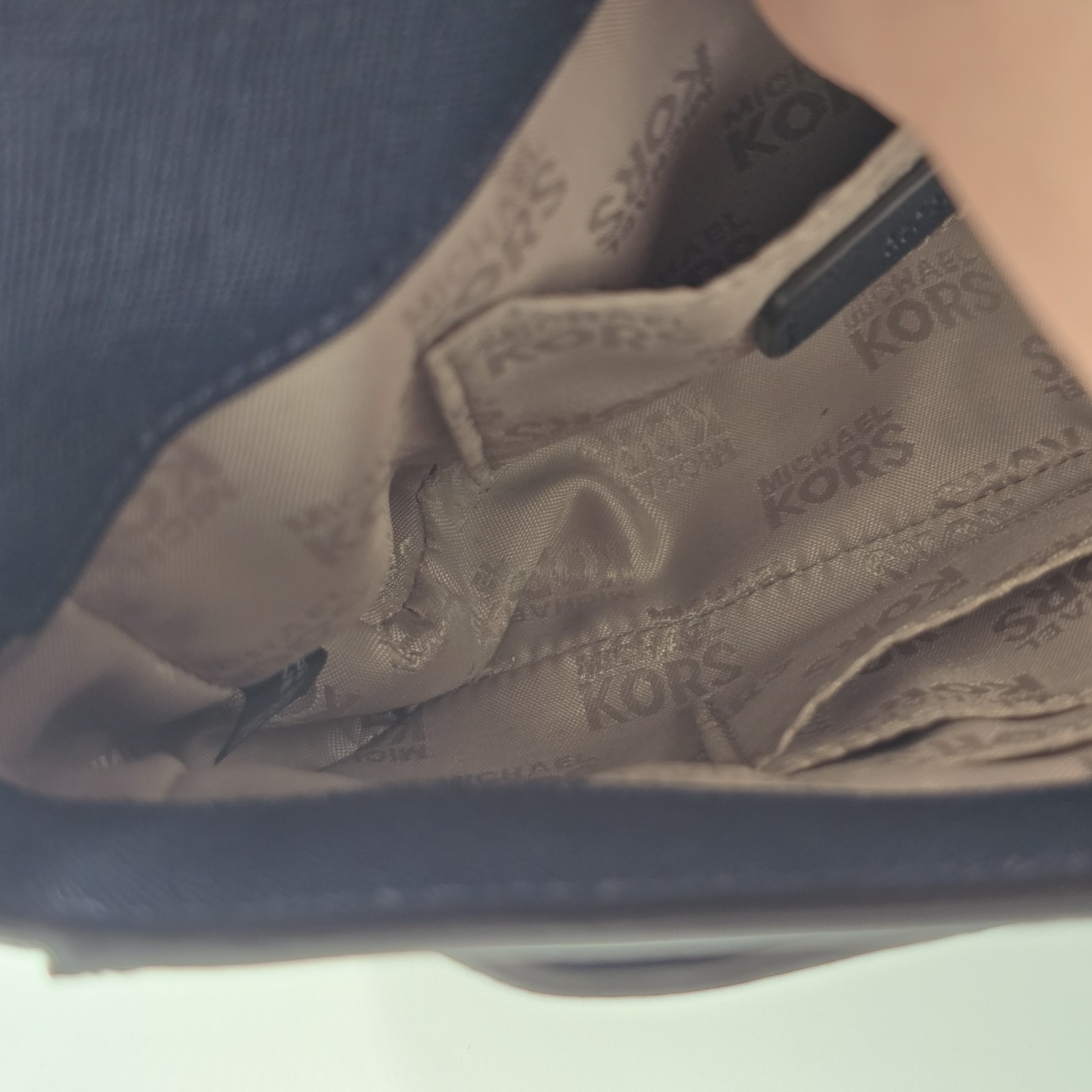 Michael Kors Greenwich Crossbody Navy & White Stripe Leather Handbag