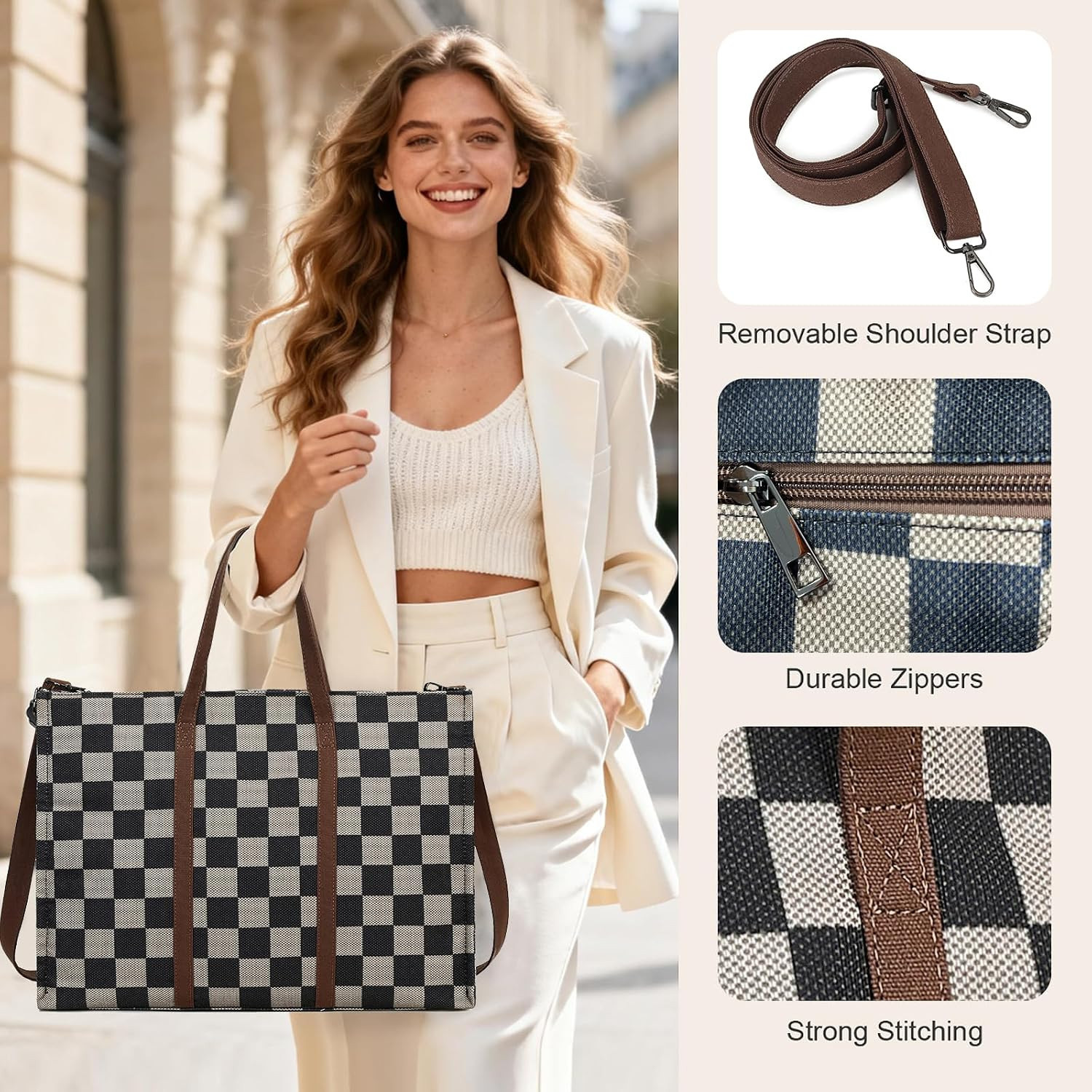 Professional Women’s Laptop Tote Bag with Padded Compartment for Work