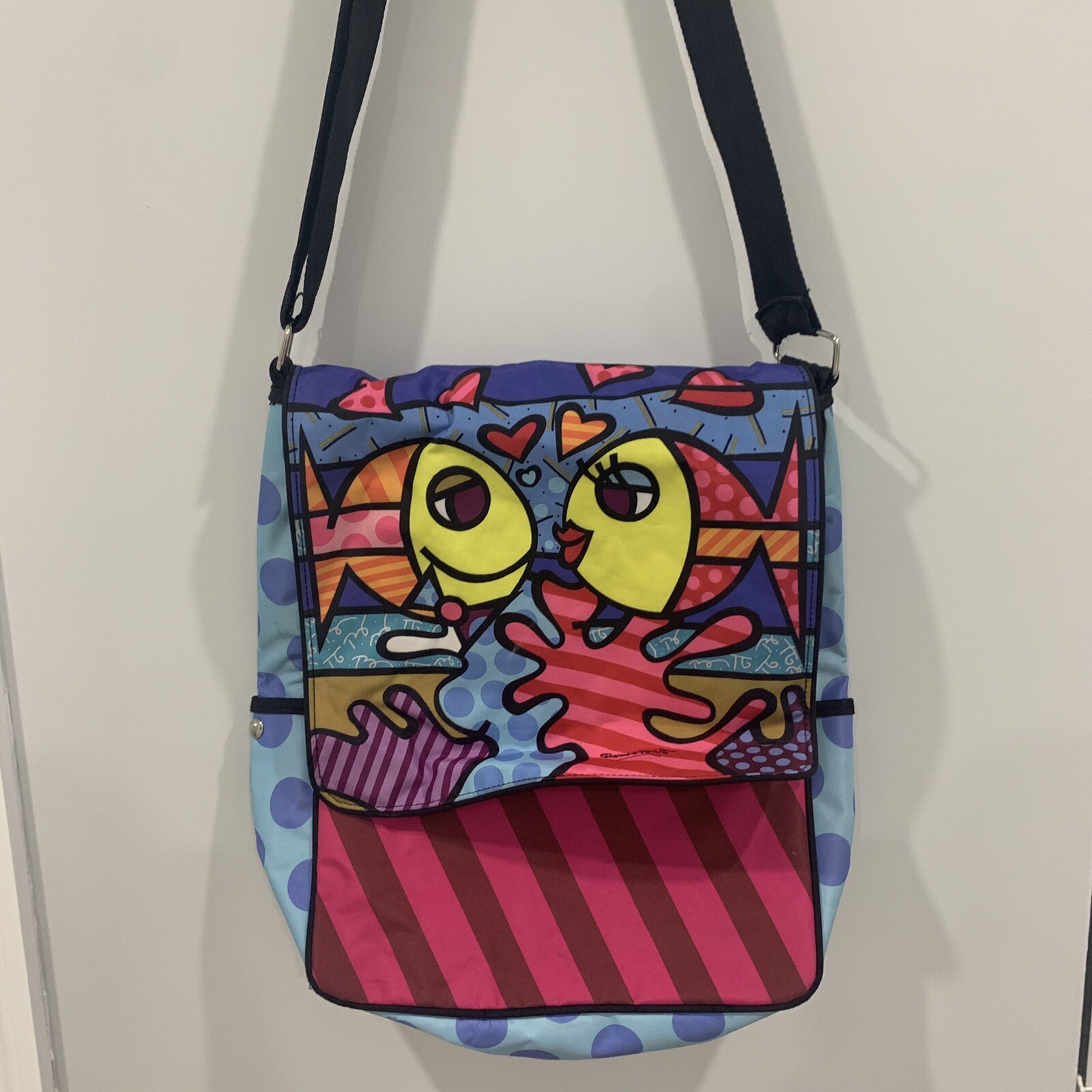 Romero Britto Crossbody Bag Kissing Fish Laptop/Bag