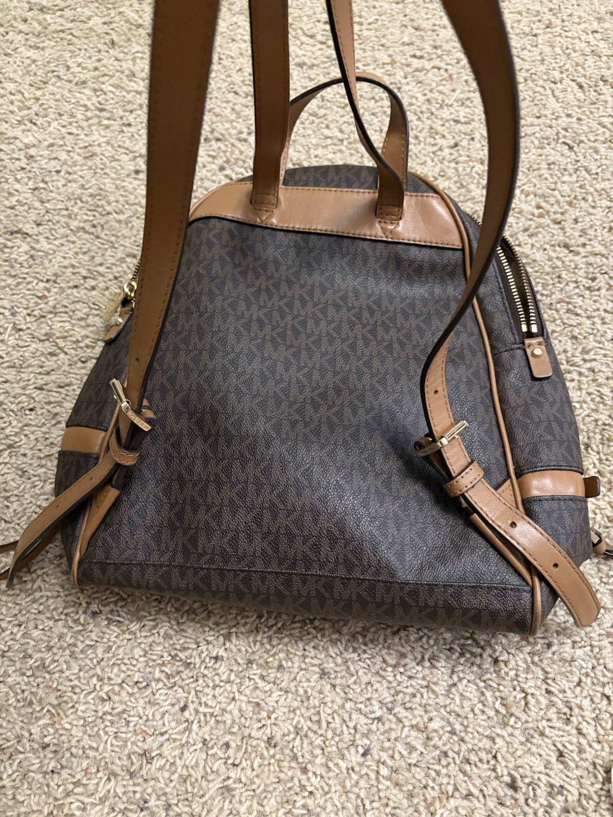 Michael Kors Rhea Medium Zip Backpack Chocolate Brown
