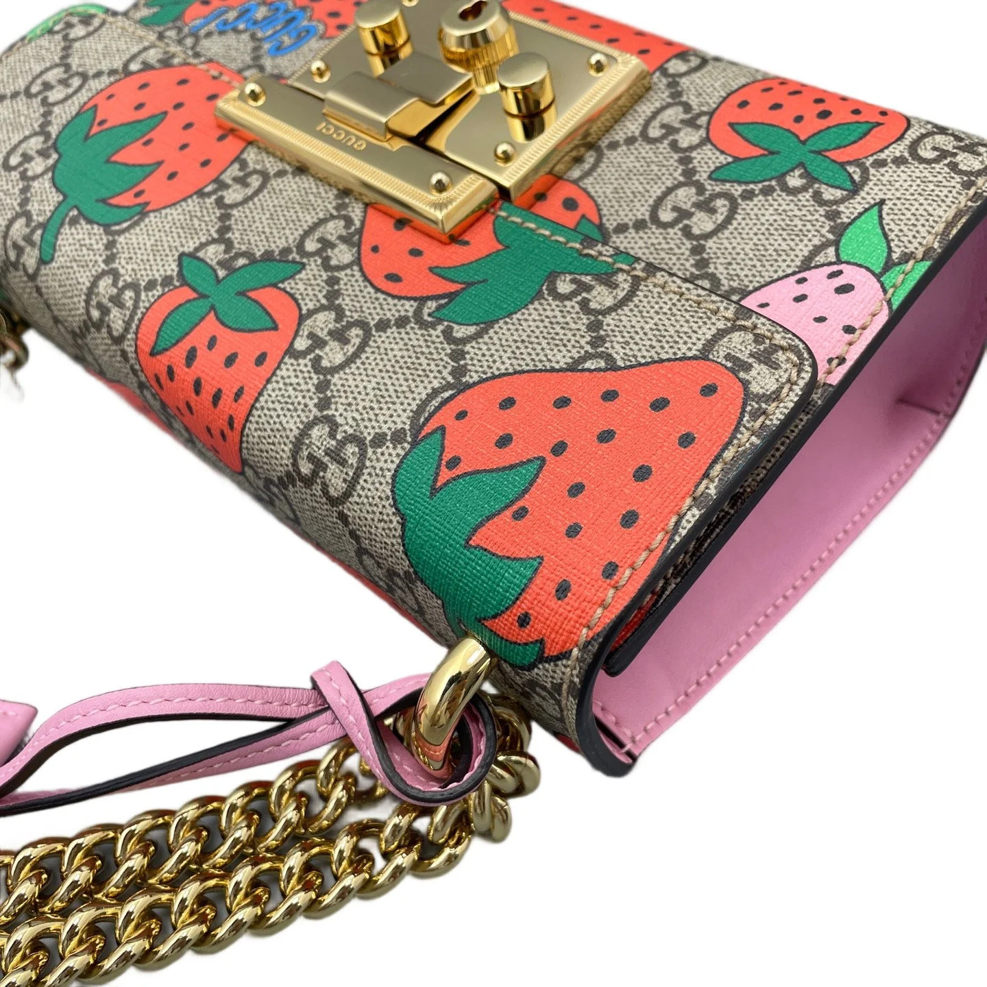 Gucci Small Padlock Shoulder Bag Pink Brown Red Green Guccighost (ym060926a0r)