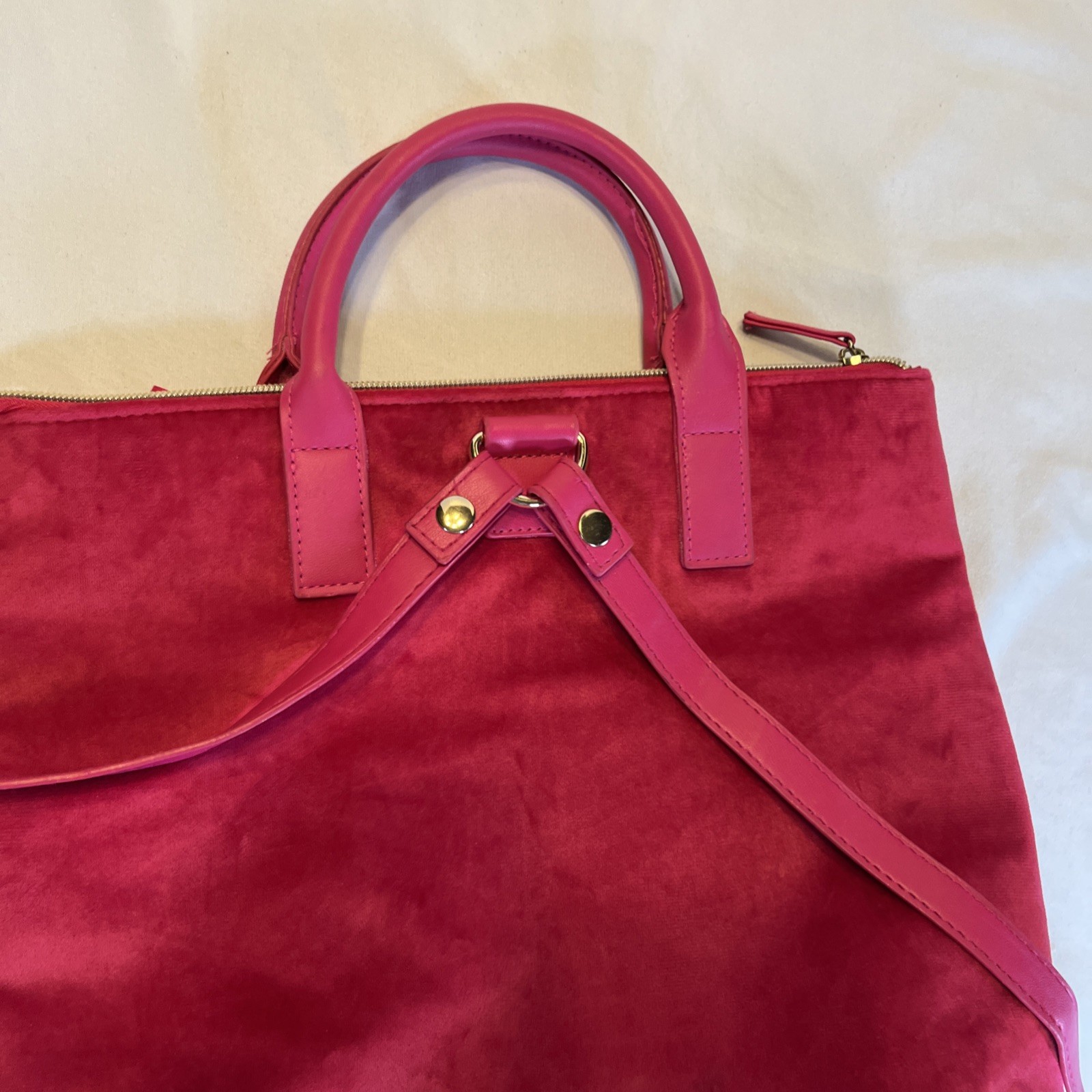 Juicy Couture Hot Pink Purse Backpack Day Pack Bag Straps Handles 13 x 11.5 In