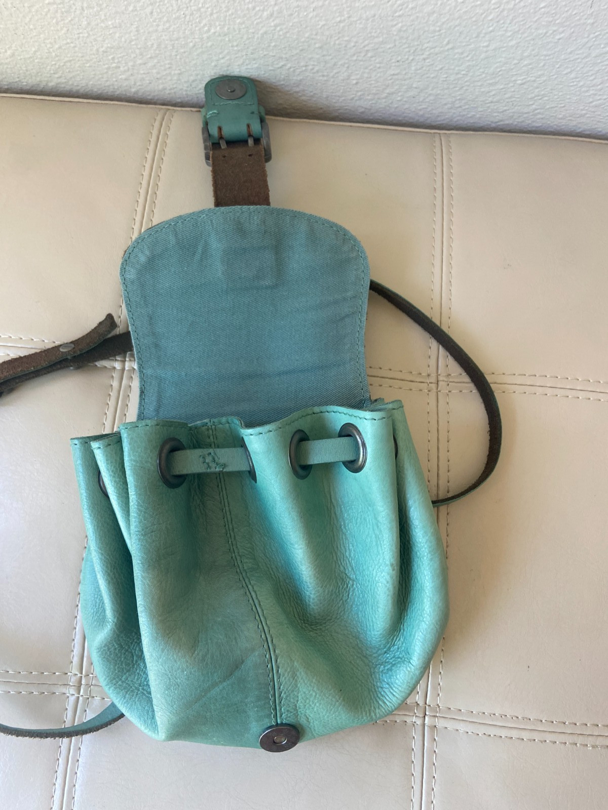WE THE FREE by Free People, Comeback Crossbody Pouch Bag, Aqua/ Pine