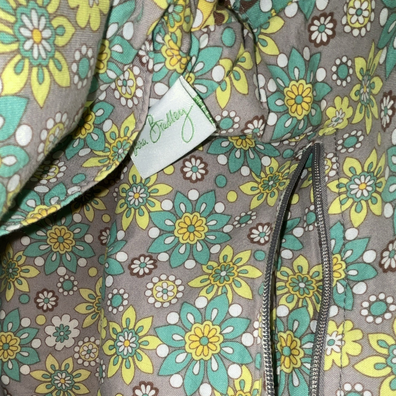 Vera Bradley Paisley Floral Shoulder Bag Yellow/Green/Gray/White Shoulder Strap