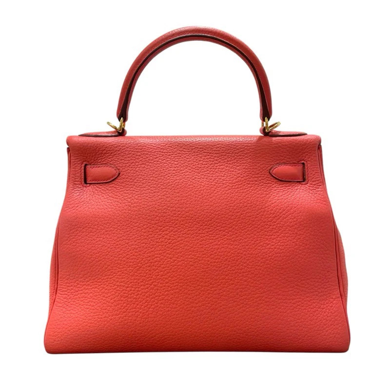 HERMES Kelly 28 Pink Togo Leather Handbag #OKB544
