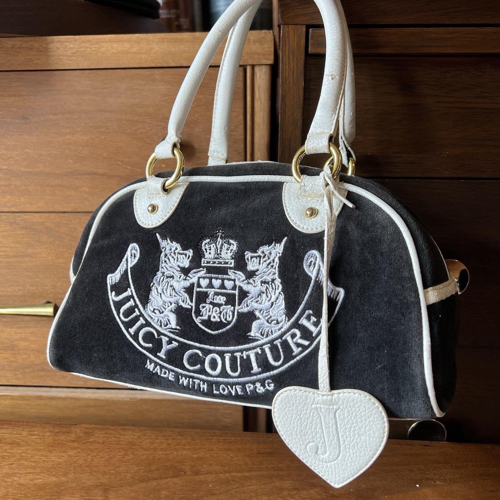Vintage 2000s Y2K Juicy Couture RARE Daydreamer Velour Embroidered Bag Purse
