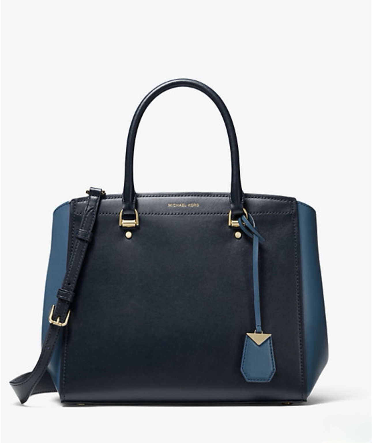 MICHAEL KORS Benning Saffiano Leather Large Tote truffel Navy Blue