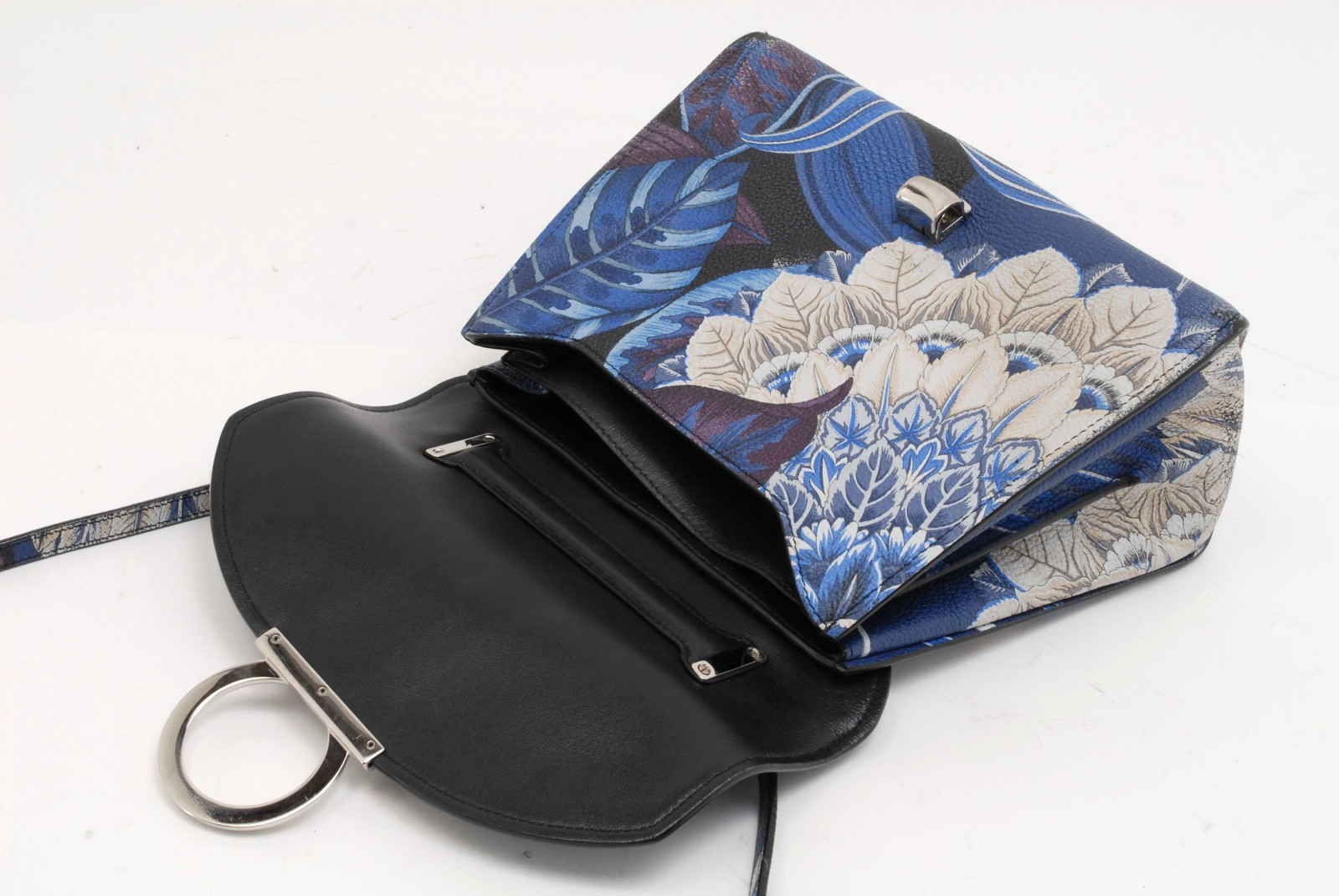 Salvatore Ferragamo Margot Shoulder Hand Bag Floral Print Leather