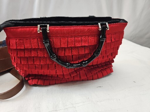 braciano red ruffle bow purse gifts for women accessories