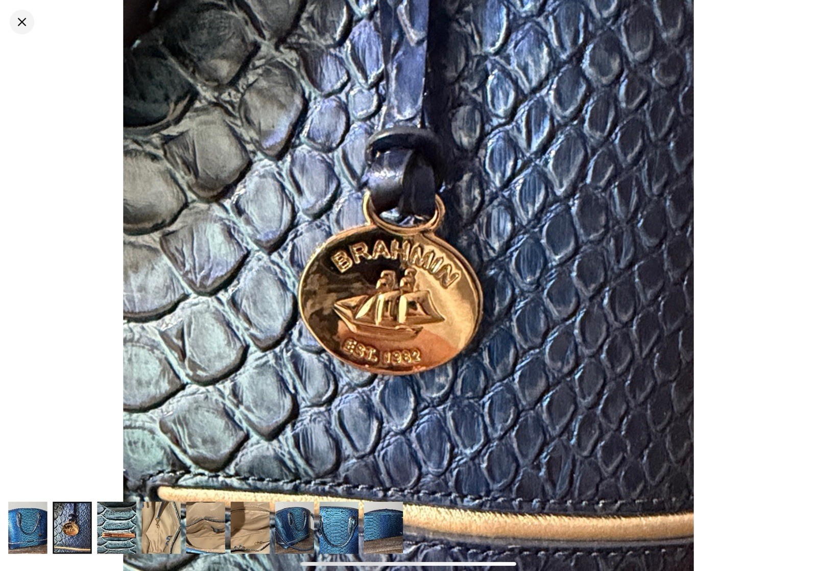 Brahmin Duxbury Croc Embossed Leather Satchel Handbag