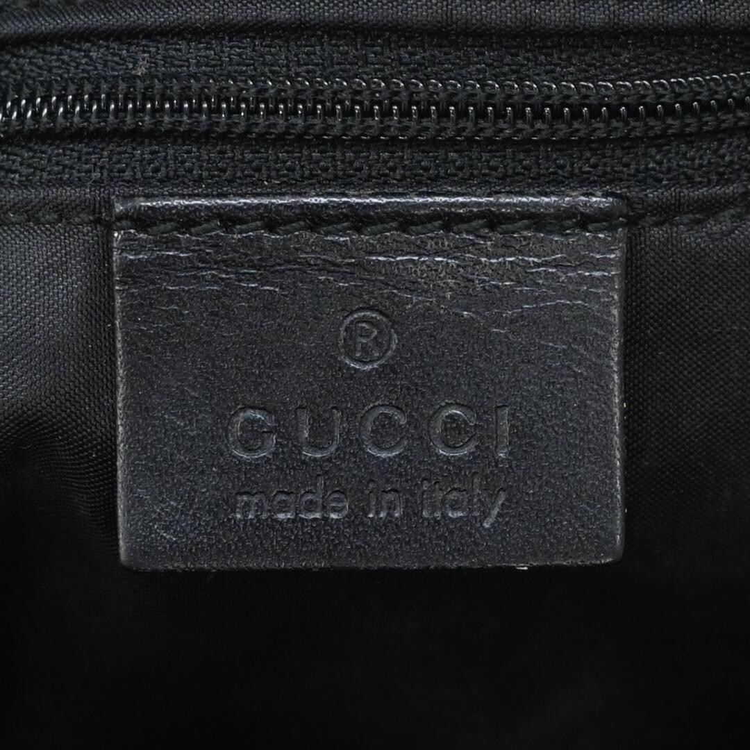 GUCCI GG Canvas Shoulder Bag Black Interlocking G Logo Zip with Strap 0013614