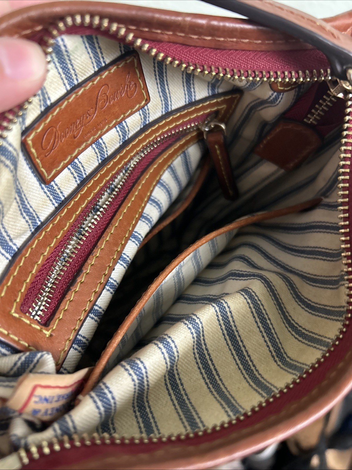 Dooney Bourke Small Black Polyester Shoulder Bag Leather Trim 8×5.5×3 Peeling