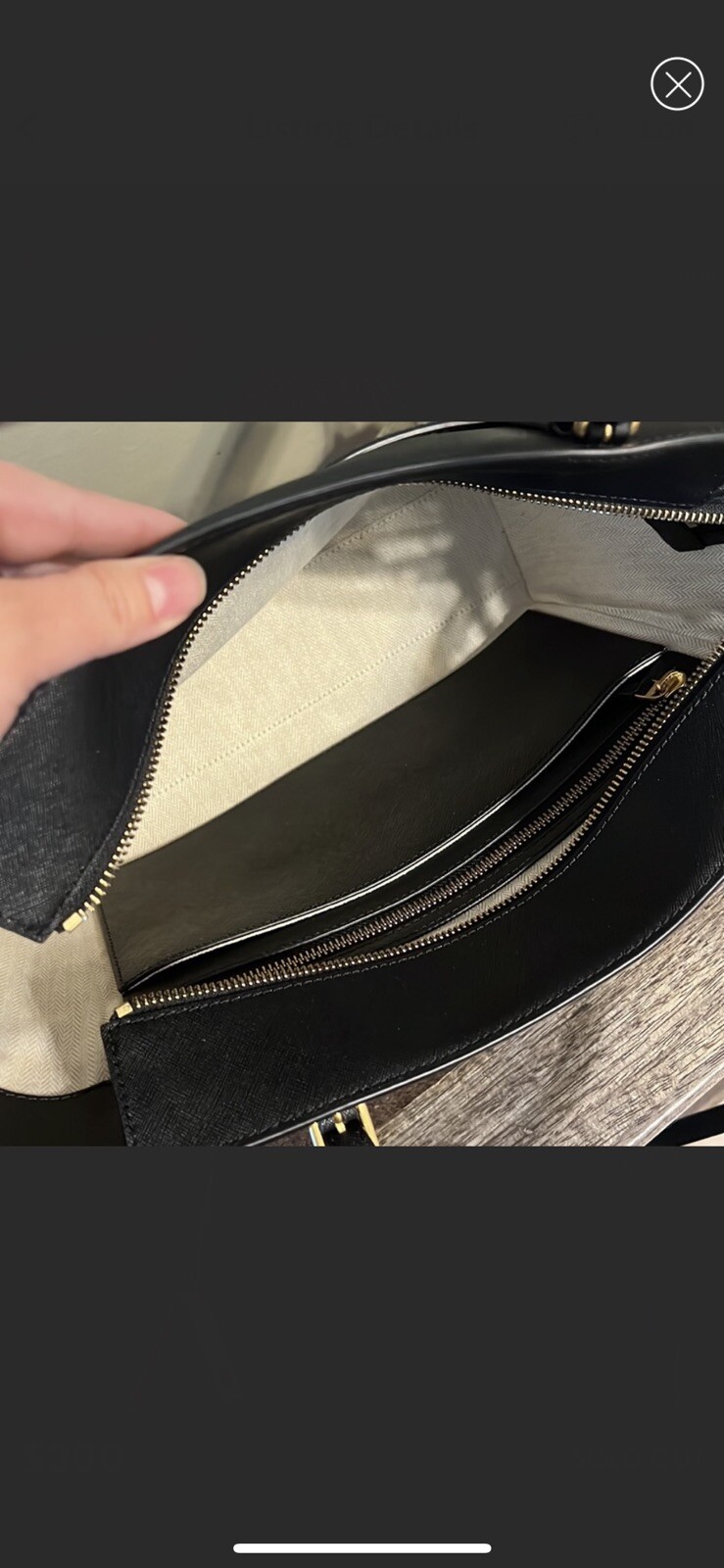 Tory Burch Emerson Women’s Small Top Zip Tote Handbag – Black