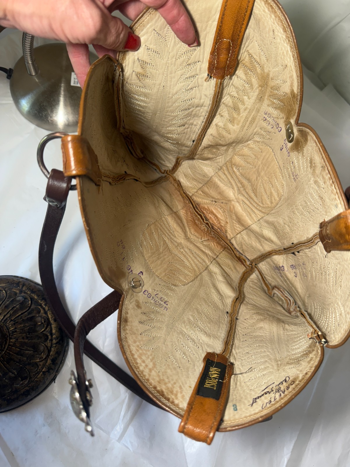 Vintage Dan Post Cowboy Brown Exotic Leather Shoulder Purse Western Women’s Bag