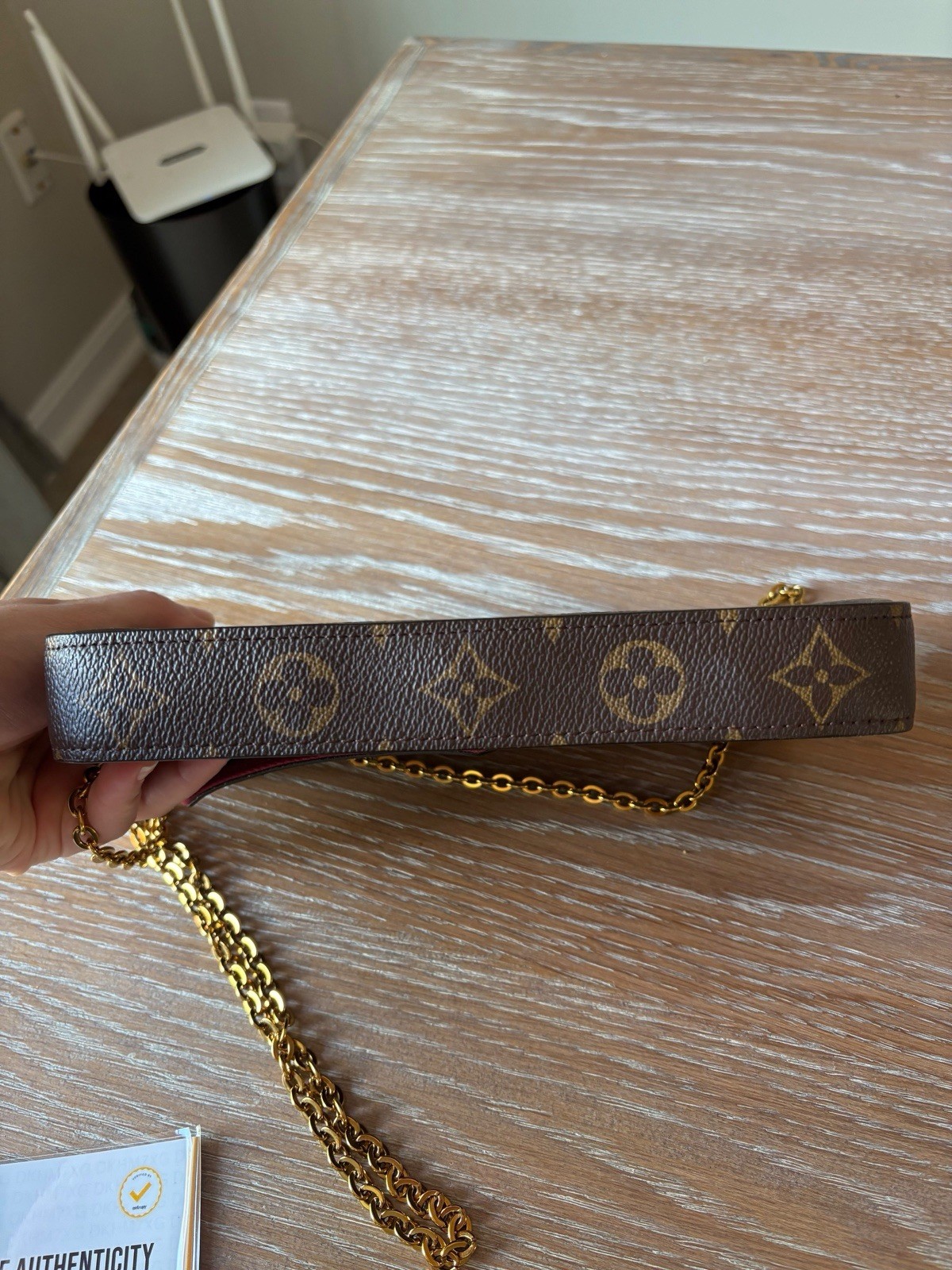 Louis Vuitton Monogram Pochette Felicie Small Chain Crossbody Snap w/ COA