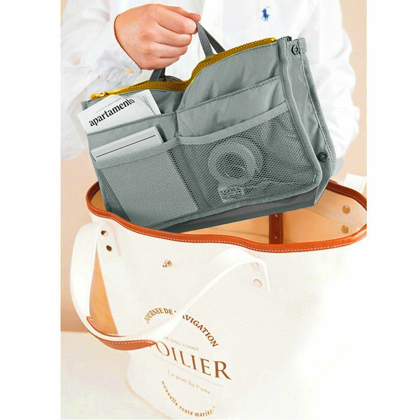 Women Insert Purse Portable Storage Handbag Organizer Travelling Cosmetic Bag US