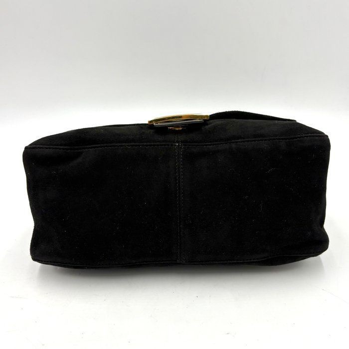 Auth FENDI Mamma Bucket Glitter FF Hardware Shoulder Bag Suede 26325 2Y9647