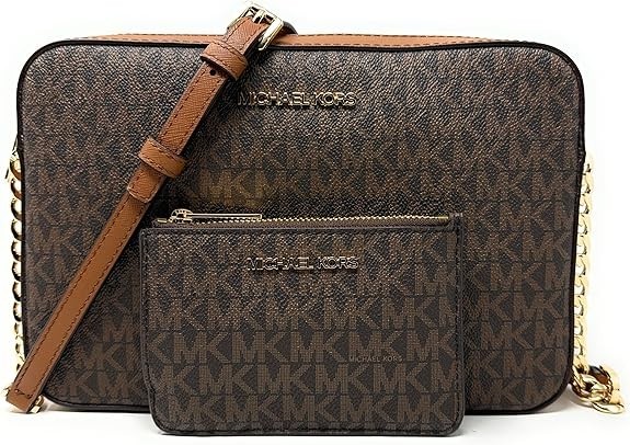 Michael Kors Jet Set Large Printed Logo Crossbody Bag With Matching Logo Coin