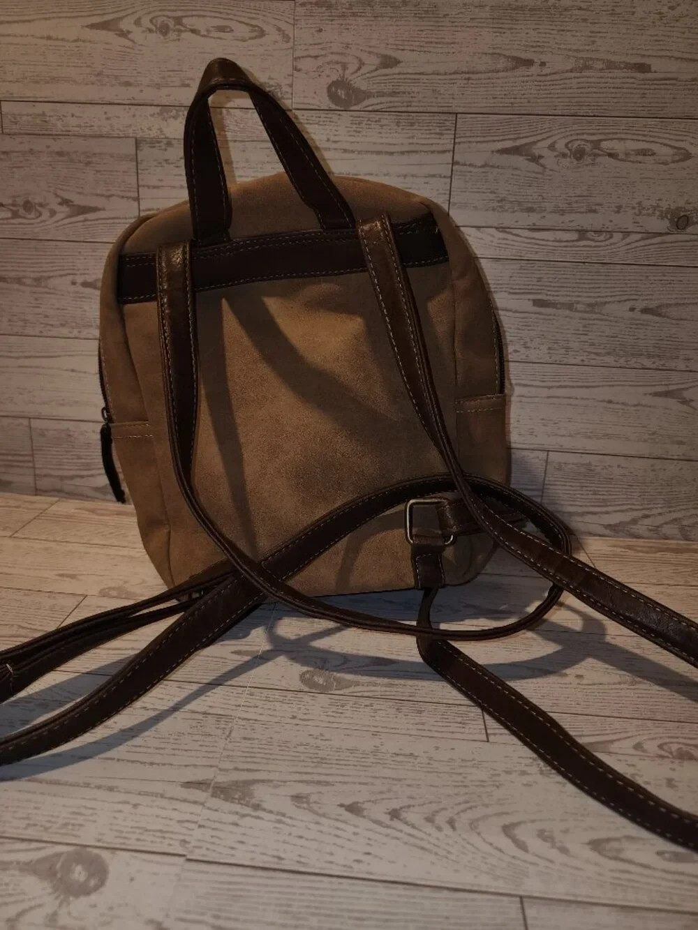 B.O.C. Born Concept Tan Brown Mini Backpack Purse Boho Western Vintage
