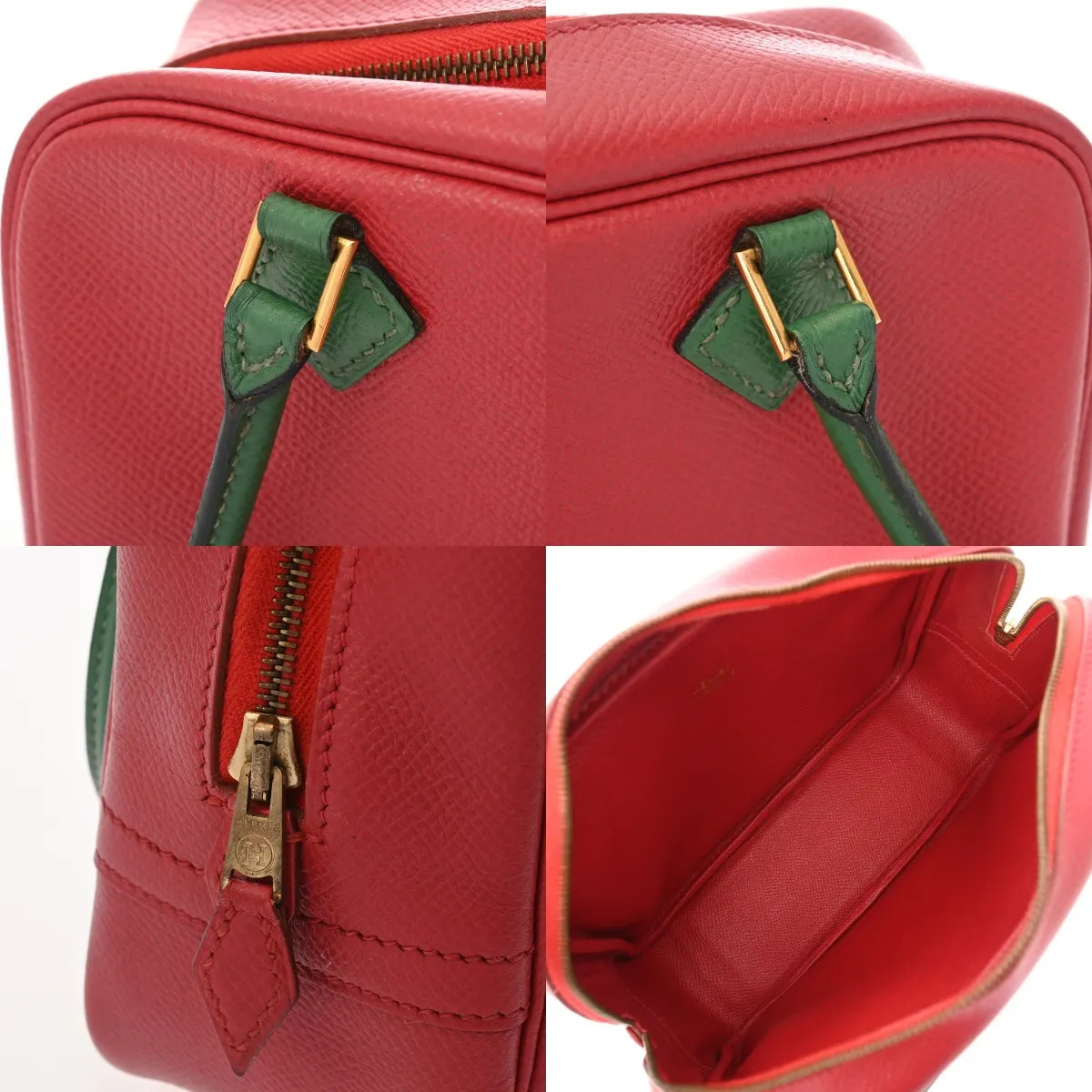 Hermes Plume 20 682843 Handbag Courchevel Leather Rouge Vif #WB1016
