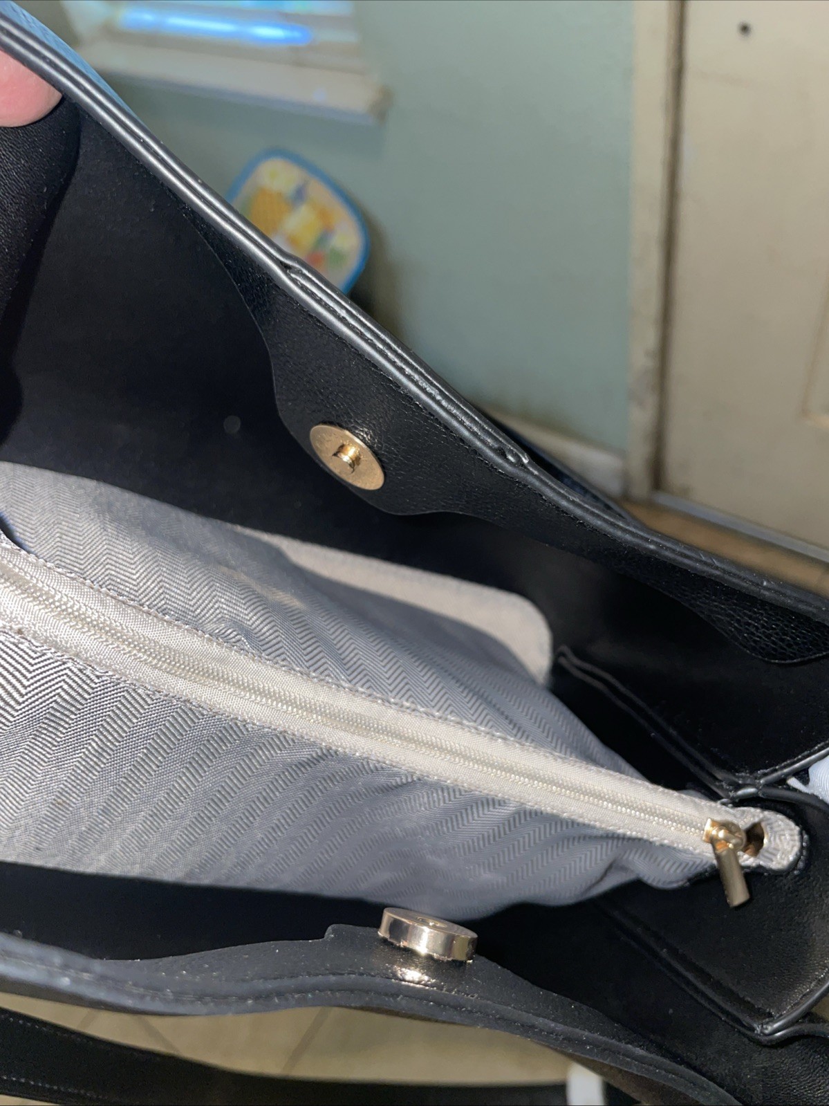 Calista Black Vegan Leather Satchel With Ribbon And Gold Dragonfly Accent NWT
