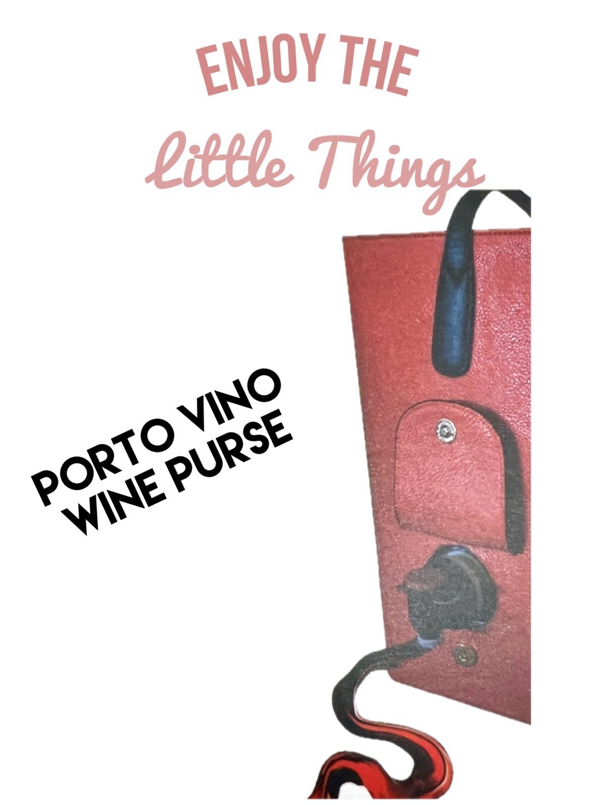 A Canvas Tote /Bag Purse Red & White Canvas * Hidden Spout & Wine Bladder