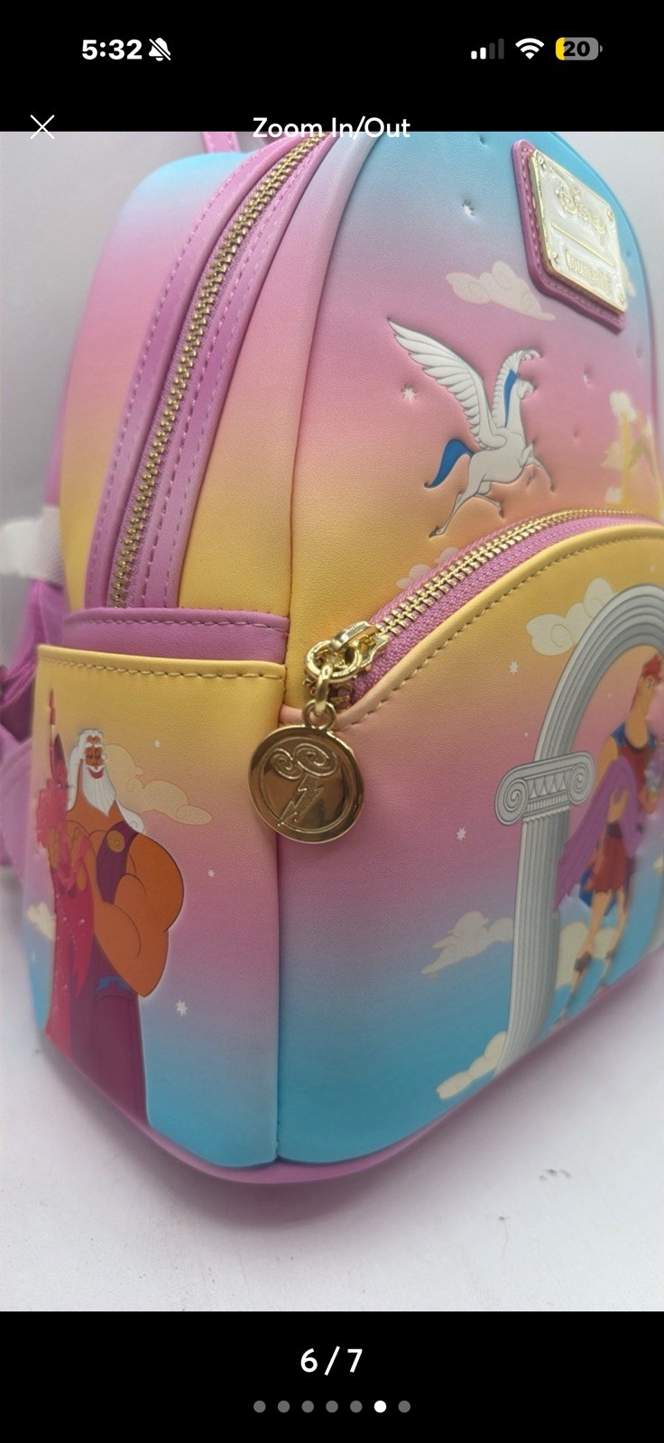 Loungefly Disney Hercules & Meg Mini Backpack w/ charm