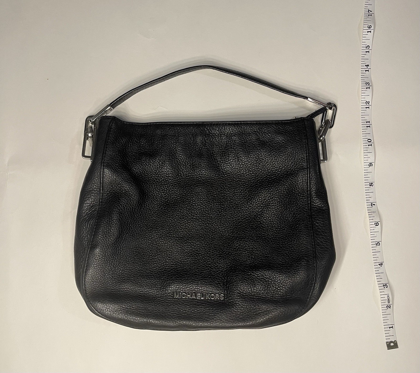 Authentic Michael Kors Black Pebbled Leather Hobo Bag