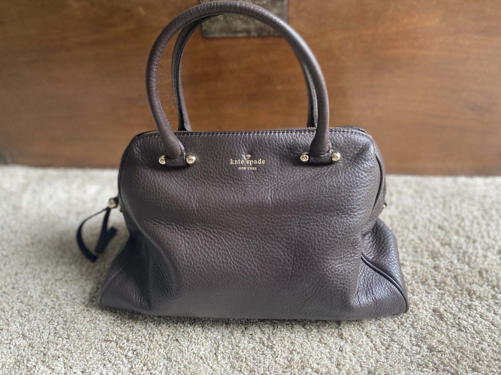 Kate Spade New York Charles Street Audrey Pebble Brown Leather Handbag