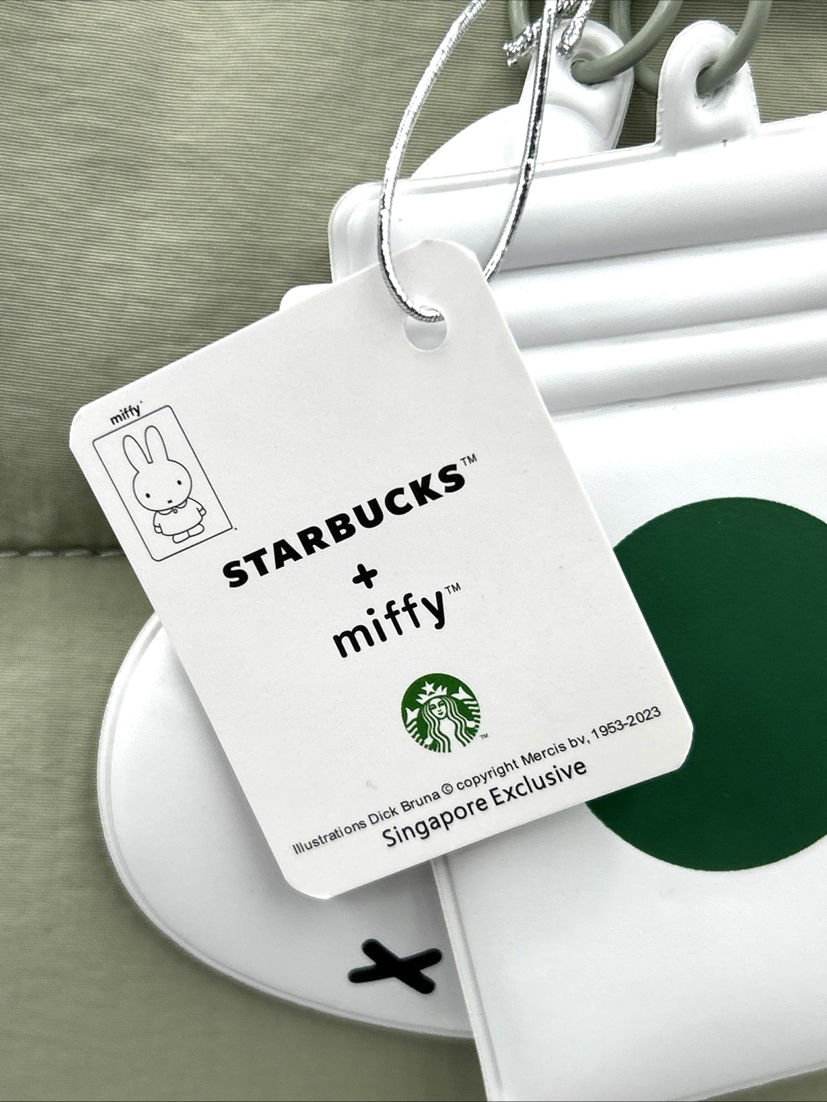 Starbucks x Miffy Collaboration Puffer Tote Bag Sage Green Limited Exclusive NIP