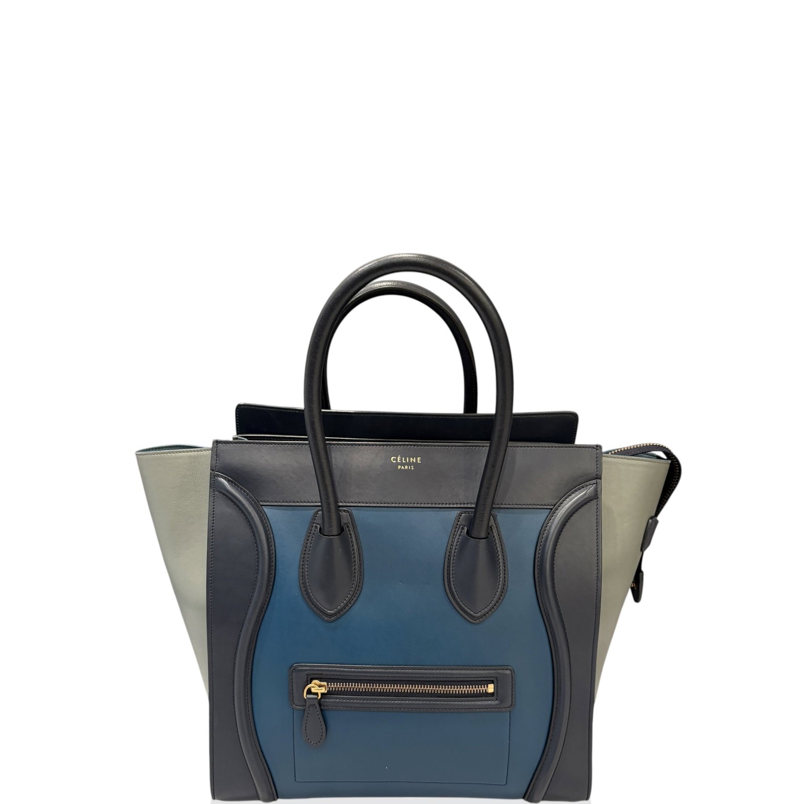 Celine Mini Luggage Dark Blue Grey Blue Smooth Calfskin (ym040126k1)